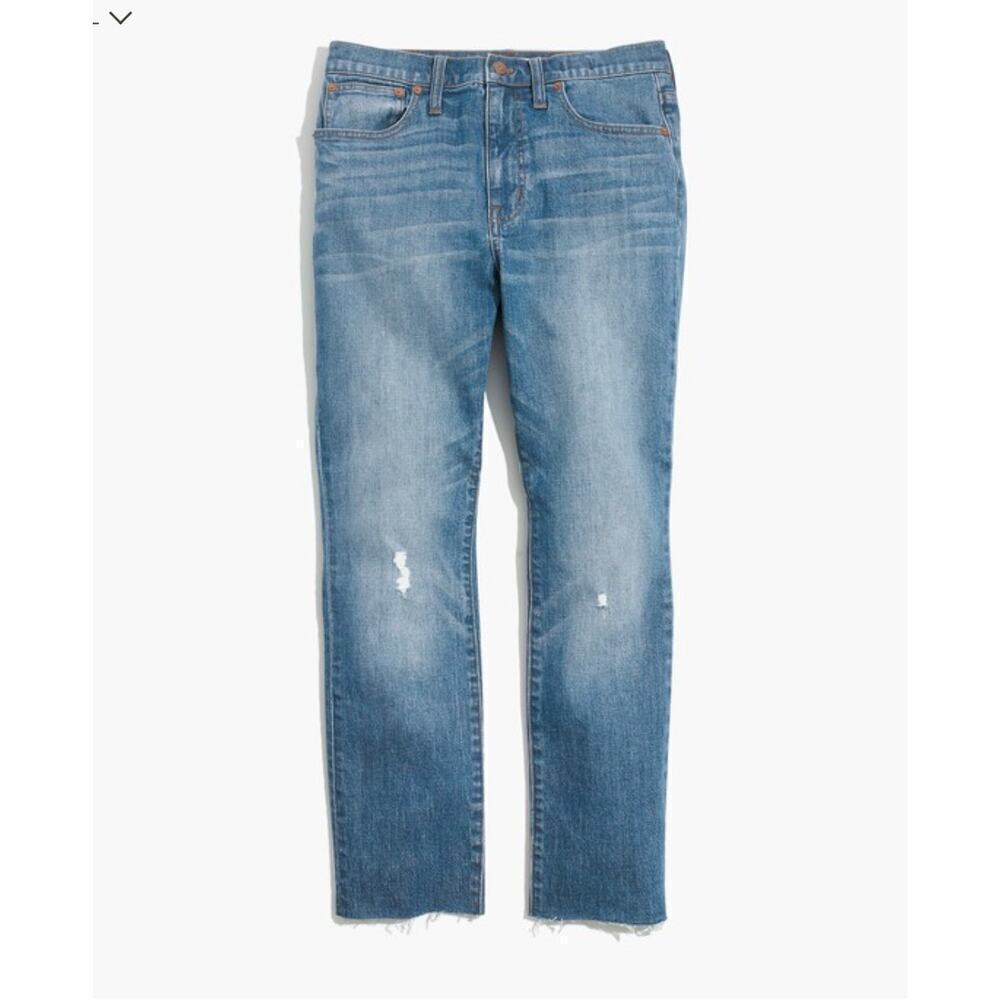 Madewell The High-Rise Slim Boyjean in Dover Wash: Raw-Hemmed Edition